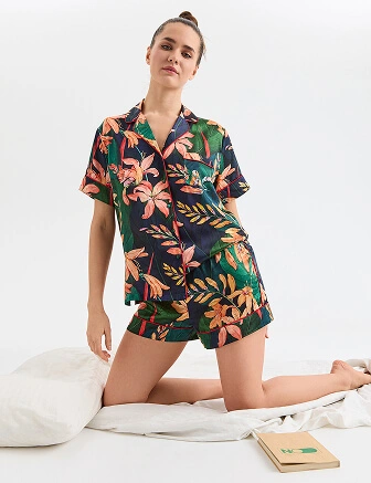 Шорты женские серии SILK, цвет принт тропический, фото 3