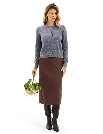 Кардиган на пуговицах, цвет серый меланж, фото 3