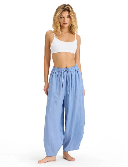 Брюки женские "baggy" серии LINEN, цвет голубой пепельный, фото 1