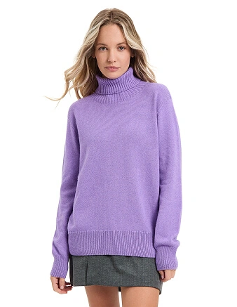 Свитер женский Cashmere&Merino blend oversize, цвет сиреневый, фото 1
