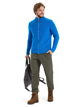 Кардиган мужской на молнии Merino Knitted, цвет синий, фото 3