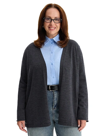 Merino Base Кардиган женский plus size, цвет антрацит, фото 1