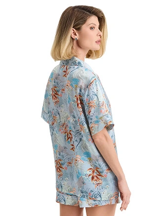 Комплект женский из шелка (жакет+шорты), цвет принт восточный, фото 2