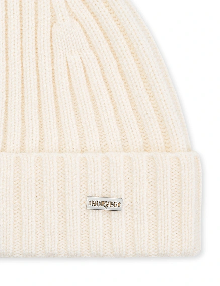 Шерстяная шапка  с отворотом, цвет белый, фото 3