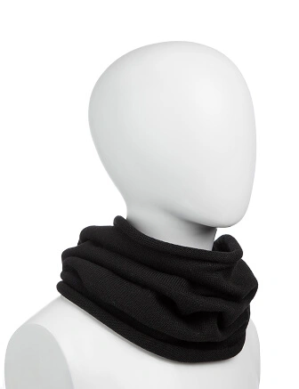 Теплый снуд из шерсти мериносов, цвет черный, фото 1