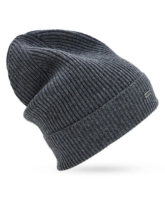 Шапка из шерсти с отворотом, цвет серый меланж, фото 2
