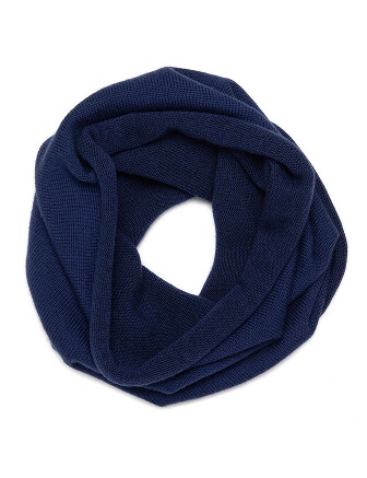 Теплый снуд из шерсти мериносов, цвет темно-синий, фото 2