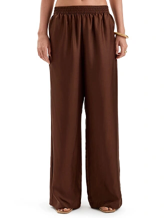 Брюки SILK женские прямые, цвет шоколад, фото 1