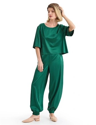 Топ женский серии SILK, цвет темно-зеленый, фото 3