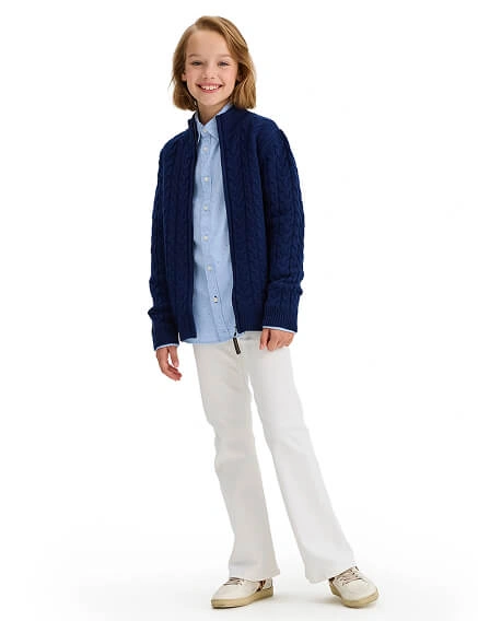 Кофта на молнии Super Fine Merino Wool для девочек, фото 3