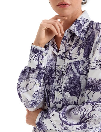 Блуза SILK женская, цвет принт светлый toile de jouy, фото 2