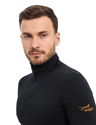 Термофутболка мужская (свитшот)  с высоким воротом на молнии для охоты и рыбалки серии HUNTER, фото 2