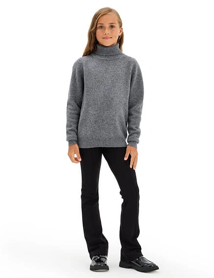 Свитер Merino Base детский для девочек-подростков, цвет гранит, фото 2