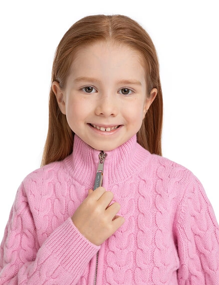 Кофта на молнии Super Fine Merino Wool для девочек, фото 2
