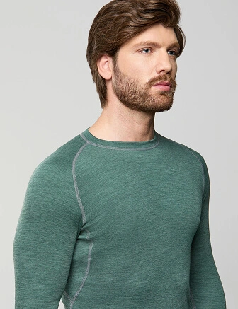 Комплект термобелья мужской серии SPORT WOOL, цвет зеленый, фото 2