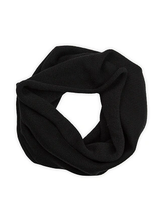 Теплый снуд из шерсти мериносов, цвет черный, фото 2