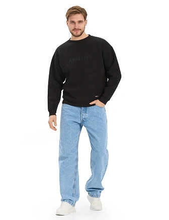 Свитшот мужской серии Cotton, цвет черный, фото 3