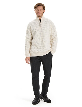 Джемпер мужской с косами, цвет белый, фото 3