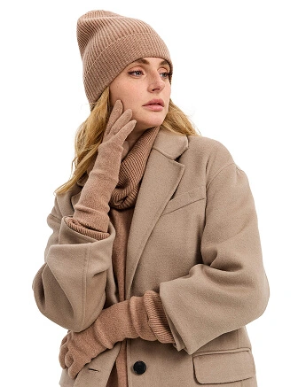 Перчатки сенсорные, цвет бежевый меланж, фото 3