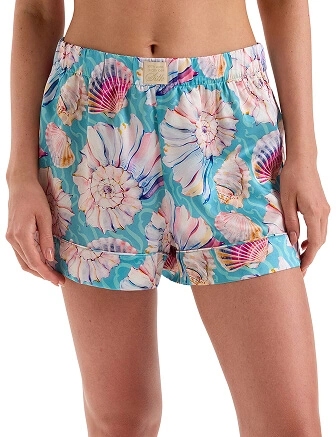 Комплект женский из шелка (жакет+шорты), цвет принт seashells, фото 3