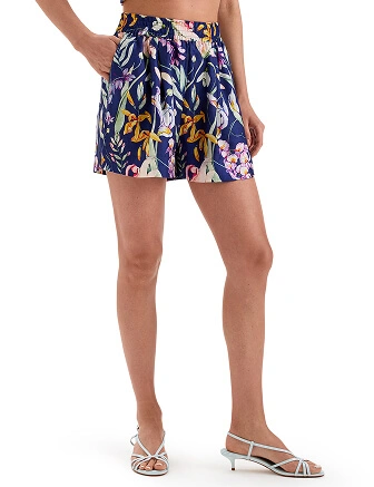 Шорты SILK женские с карманом, цвет паттерн spring garden, фото 2
