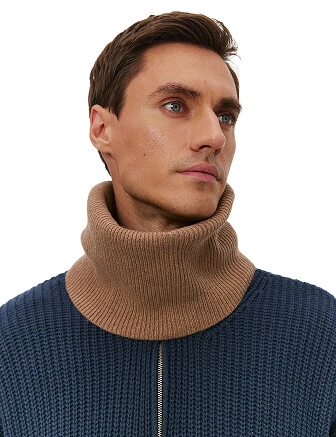 Снуд из шерсти, цвет бежевый, фото 3