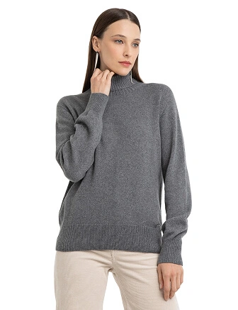 Свитер женский Cashmere&Merino blend oversize, цвет серый меланж, фото 1