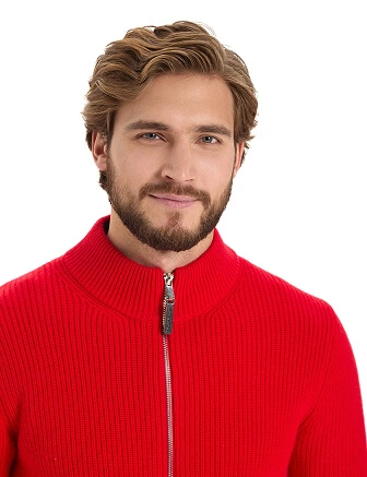 Кардиган мужской на молнии Merino Knitted, цвет красный, фото 2