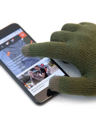 Перчатки Merino TEC Touch Screen, цвет олива, фото 3