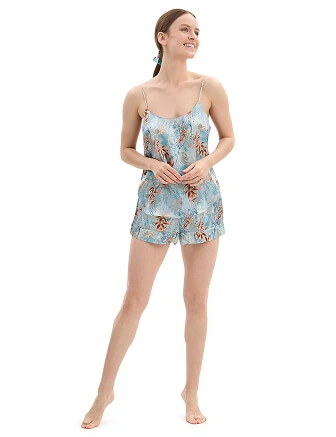 Комплект из шелка Топ + шорты, цвет принт восточный, фото 1