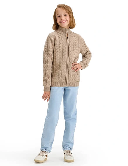 Кофта на молнии Super Fine Merino Wool для девочек, фото 3