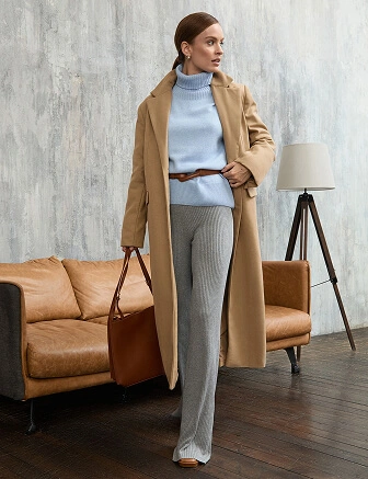 Свитер женский Cashmere&Merino blend oversize, цвет бледно-голубой, фото 3