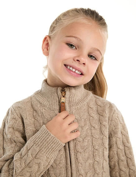 Кофта на молнии Super Fine Merino Wool для девочек, фото 2