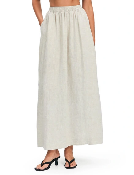 Юбка LINEN из умягченного льна, цвет бежевый меланж, фото 2