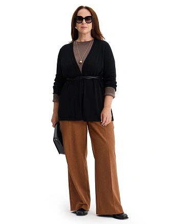 Merino Base Кардиган женский plus size, цвет черный, фото 3