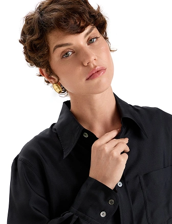 Блуза SILK женская, цвет черный, фото 2