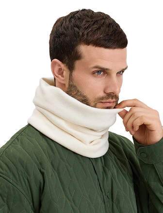 Теплый снуд из шерсти мериносов, цвет белый, фото 3