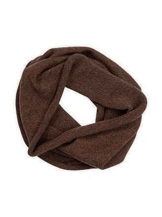 Теплый снуд из шерсти мериносов, цвет коричневый меланж, фото 2