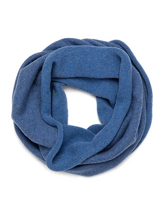 Теплый снуд из шерсти мериносов, цвет джинс, фото 2