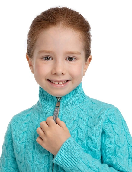 Кофта на молнии Super Fine Merino Wool для девочек, фото 2
