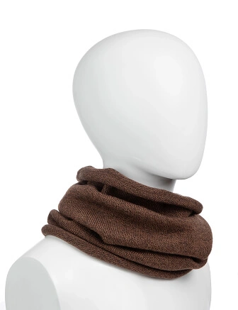 Теплый снуд из шерсти мериносов, цвет коричневый меланж, фото 1