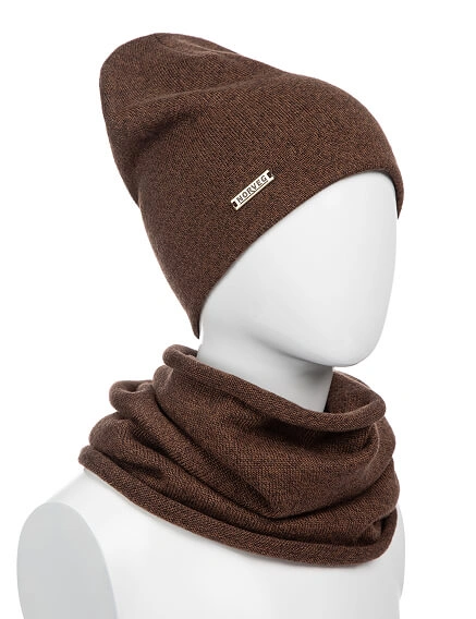 Комплект шапка и снуд из 100% шерсти мериносов, фото 2