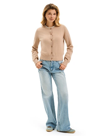 Кардиган на пуговицах, цвет песочный, фото 3