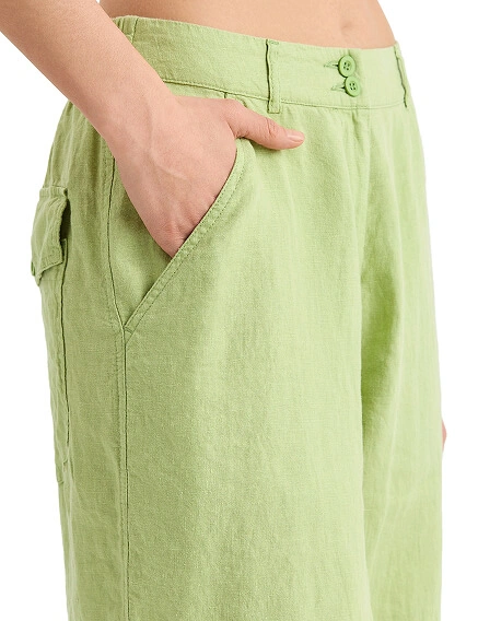 Брюки женские с карманами серии LINEN, цвет фисташковый, фото 3
