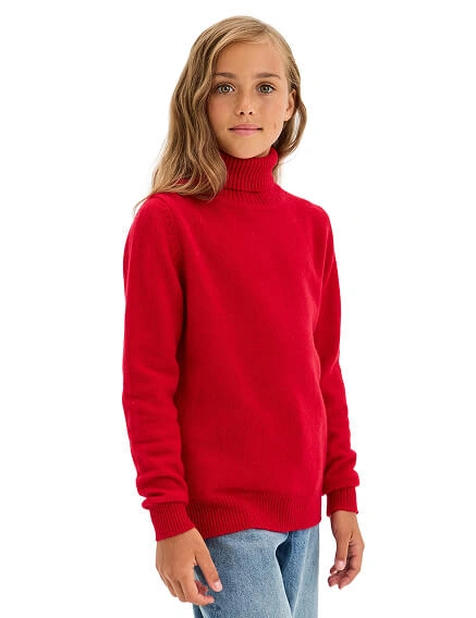 Свитер Merino Base детский для девочек, цвет алый, фото 1