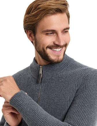 Кардиган мужской на молнии Merino Knitted, цвет графитовый, фото 2