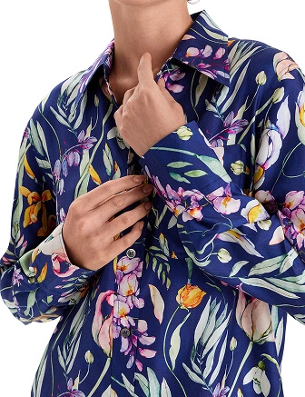 Блуза SILK женская, цвет паттерн spring garden, фото 2