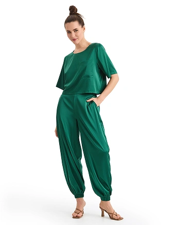 Брюки-джоггеры серии SILK, цвет темно-зеленый, фото 3