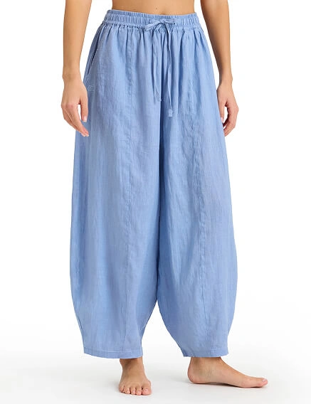 Брюки женские "baggy" серии LINEN, цвет голубой пепельный, фото 2