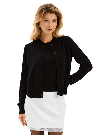 Кардиган на пуговицах, цвет черный, фото 2